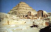 unknow artist Trapvormige pyramid and palace of king Zoser Sakkara oil painting picture wholesale